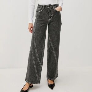 Rails Getty Twist Seam Wide Leg in Washed Charcoal